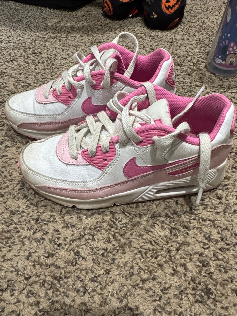 Nike Kids White and Pink Athletic Sneakers